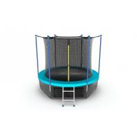 Батут с внутренней сеткой и лестницей EVO JUMP Internal 8ft (Wave) + нижняя сеть