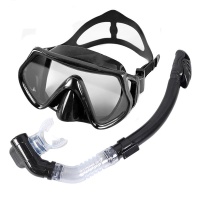 Набор для плавания взрослый маска+трубка (Силикон) (черный) E39232